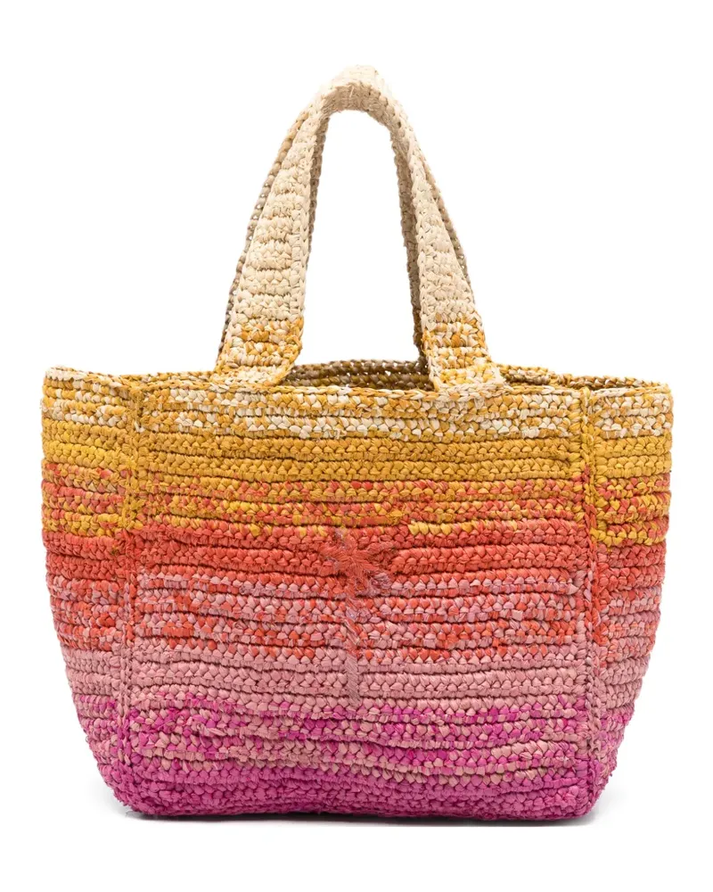 Manebí small Zuma crochet-knit ombré tote bag - Gelb Gelb