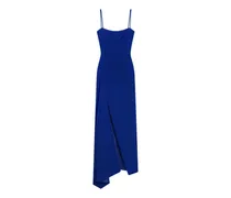 Langes Sliced Kleid aus Samt - Blau