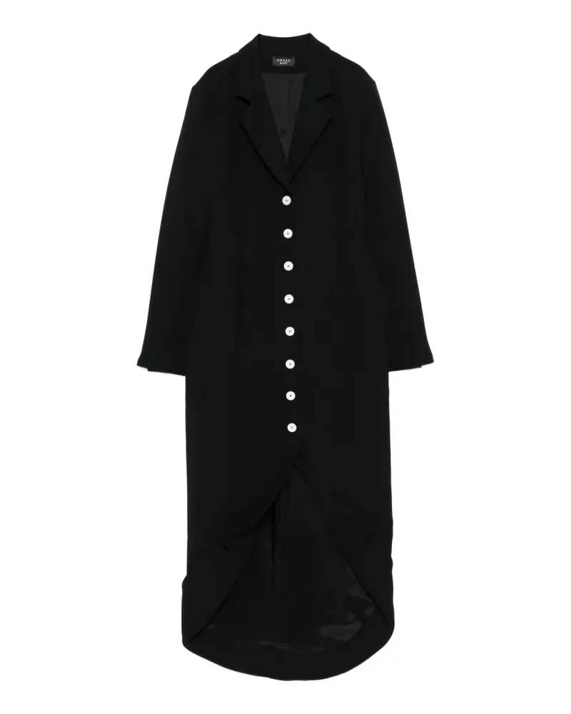 A.W.A.K.E. V-neck asymmetric dress - Schwarz Schwarz