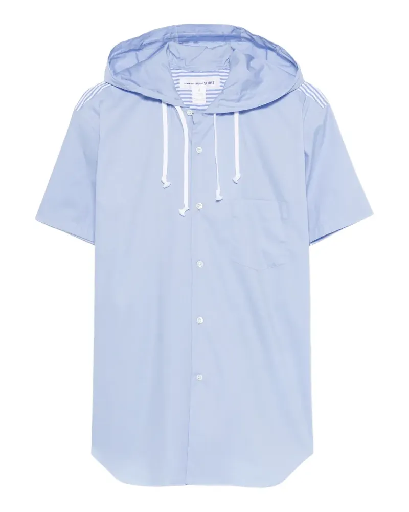 Comme des Garçons hooded stripe-pattern shirt - Blau Blau