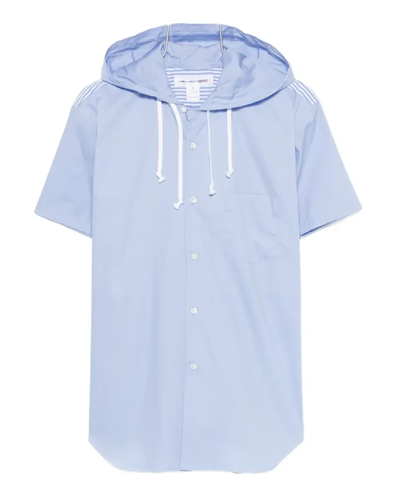 Comme des Garçons hooded stripe-pattern shirt - Blau Blau
