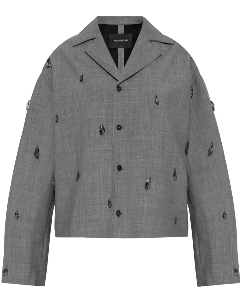 Fabiana Filippi Jacke mit Perlendetail - Grau Grau