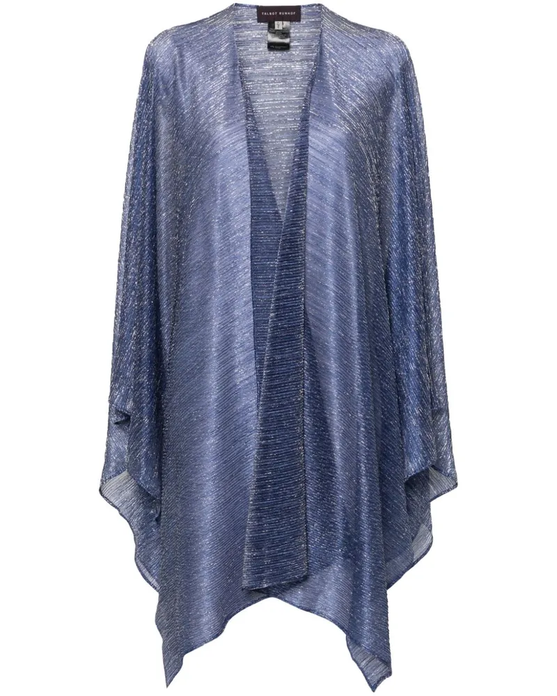 Talbot Runhof Cape aus Lurex Blau