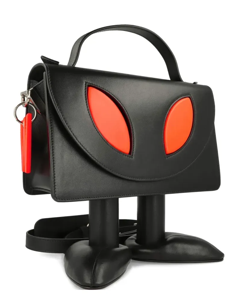 Walter van Beirendonck Alien leather tote bag - Schwarz Schwarz