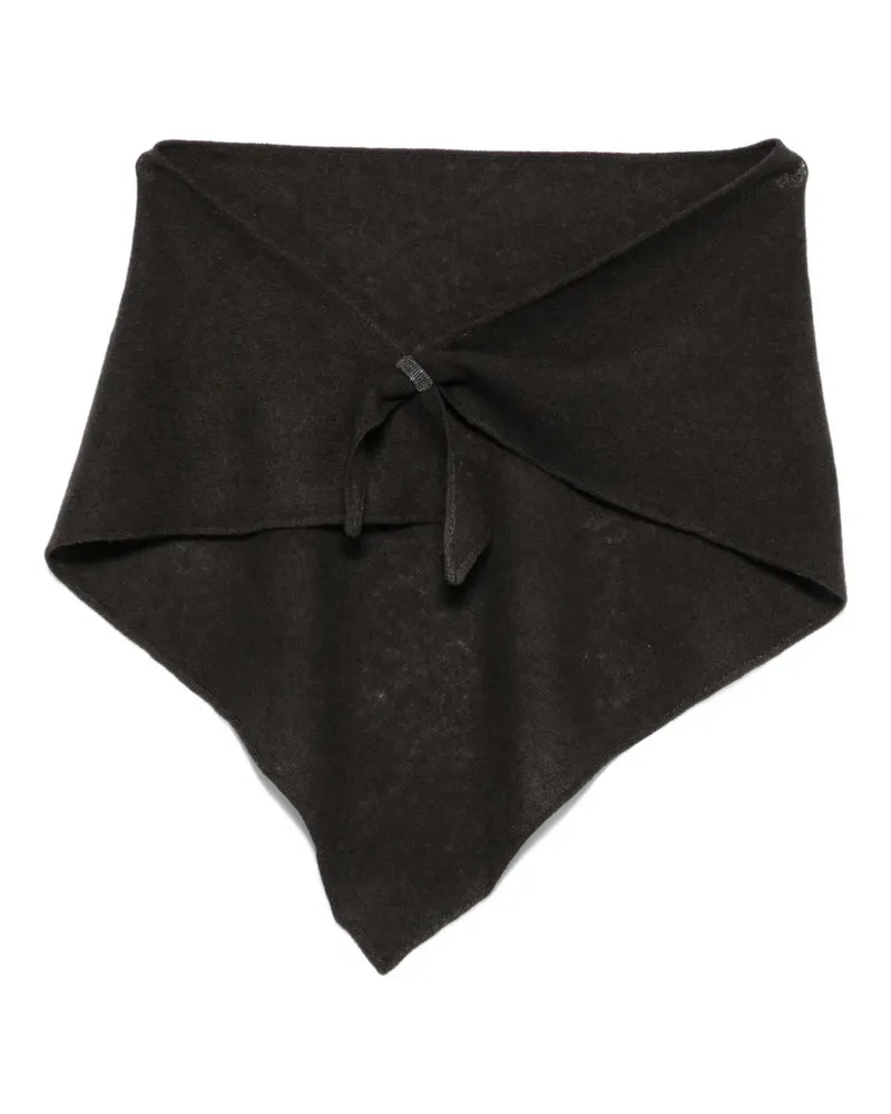 Brunello Cucinelli Dreieckiger Schal mit Kristallen - Braun Braun
