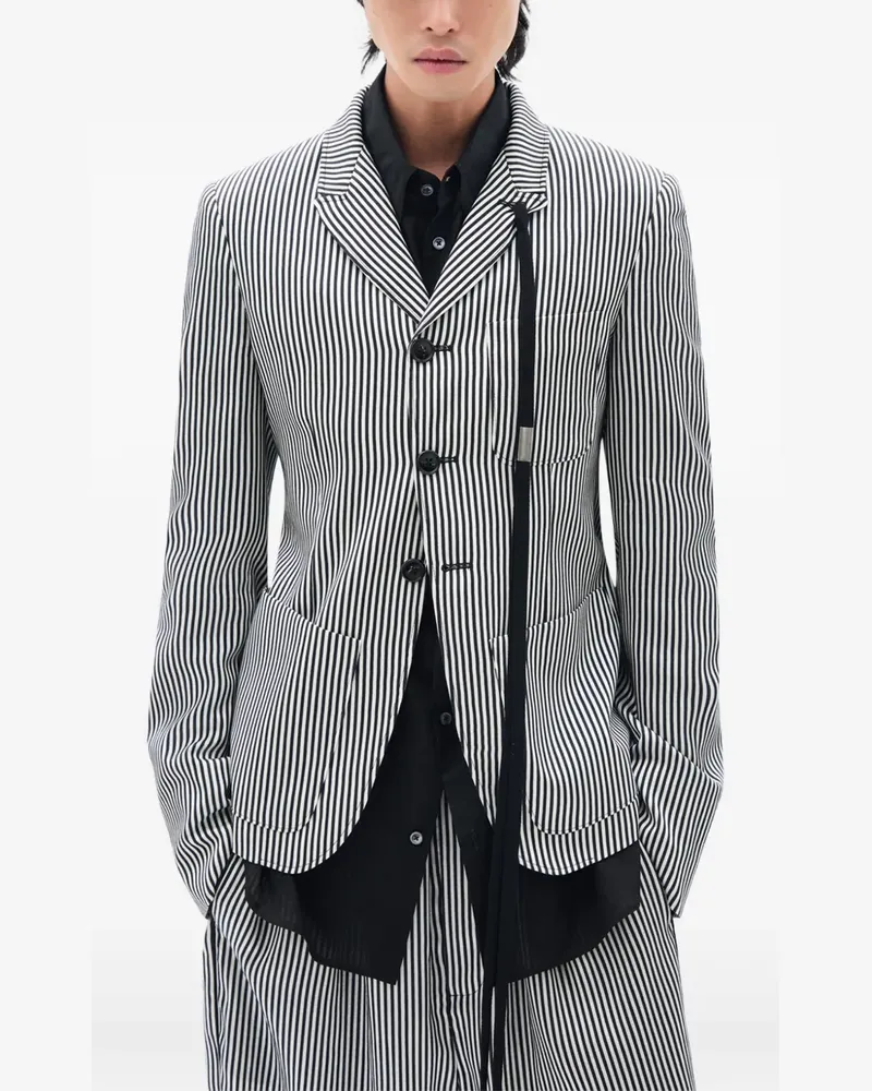 Ann Demeulemeester Josh striped blazer - Schwarz Schwarz