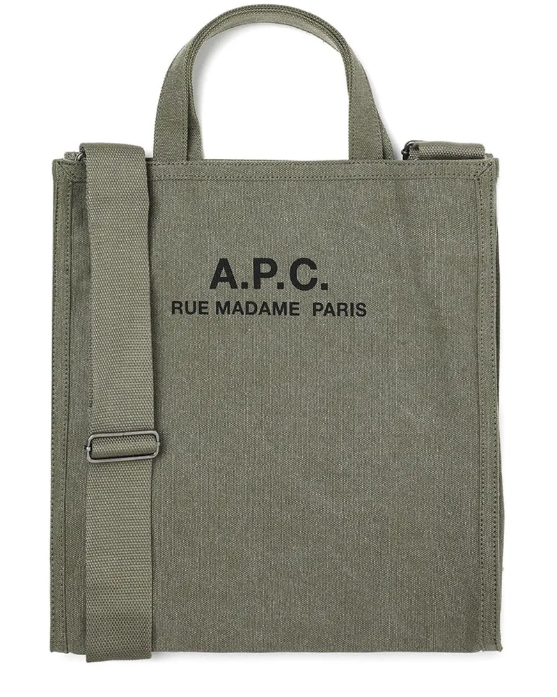 A.P.C. Shopper mit Logo-Print - Grün Grün