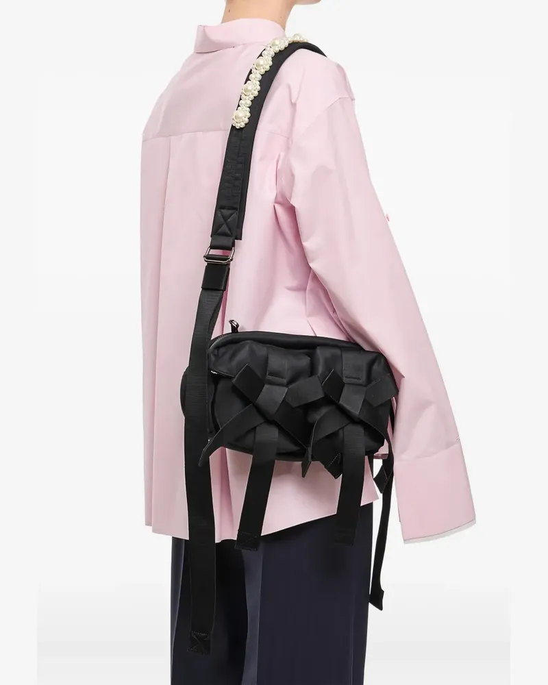 Simone Rocha Schultertasche mit Schleifendetail - Schwarz Schwarz