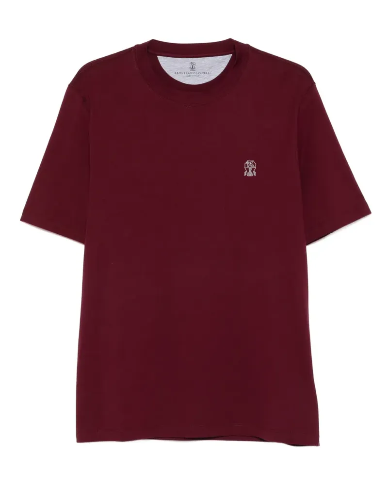 Brunello Cucinelli T-Shirt mit Stickerei - Rot Rot