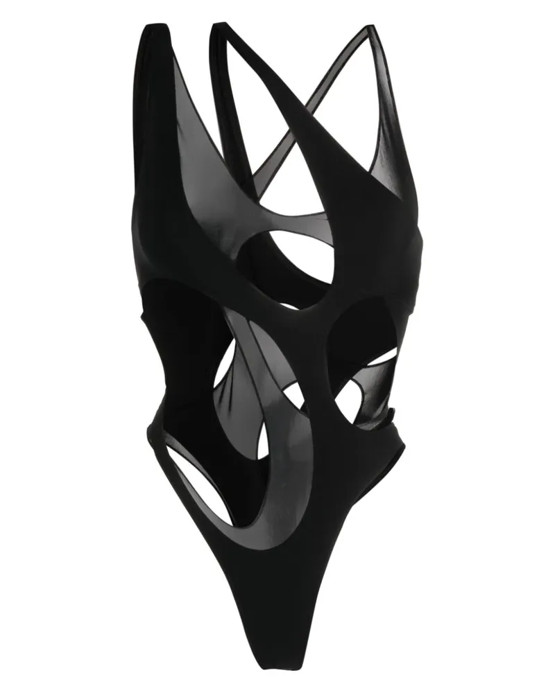 Thierry Mugler Badeanzug mit Cut-Outs - Schwarz Schwarz