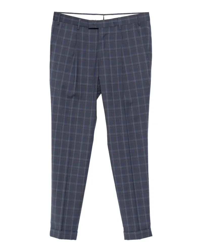 PT TORINO check-pattern pleated trousers - Blau Blau