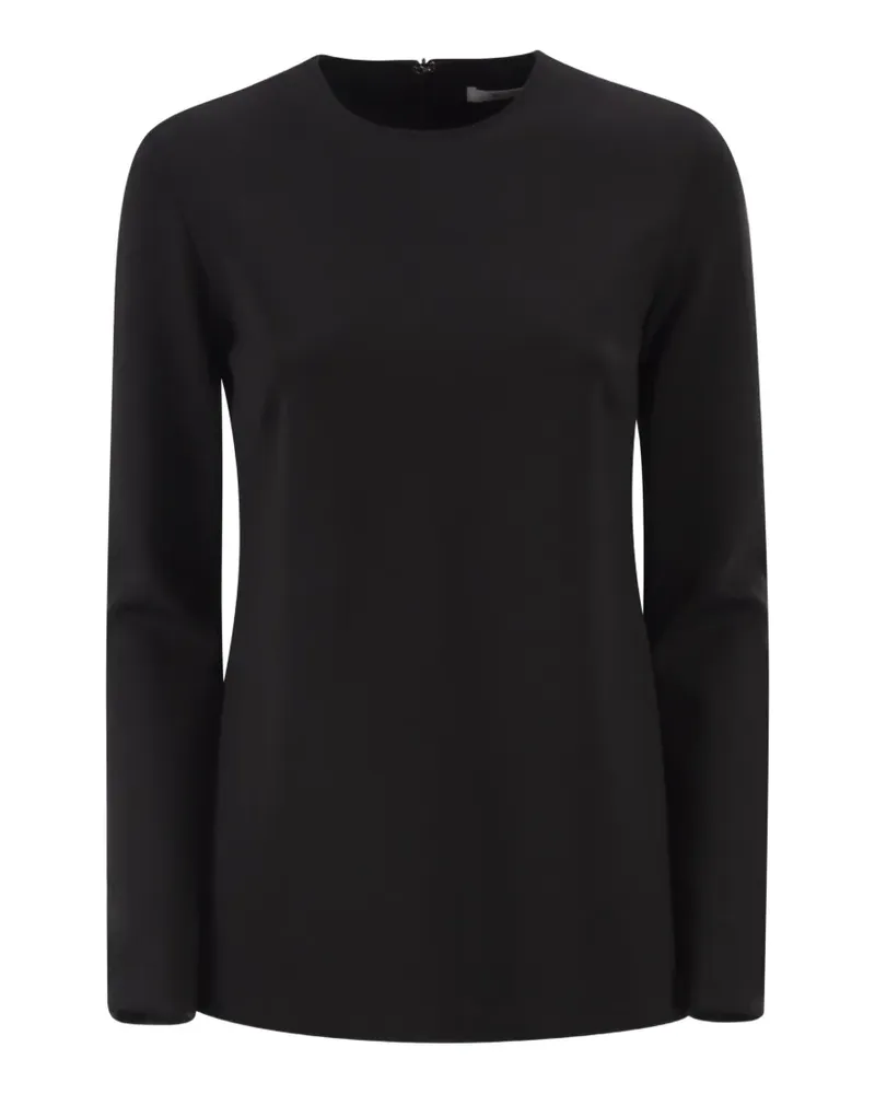 Max Mara Bluse mit Reißverschluss - Schwarz Schwarz