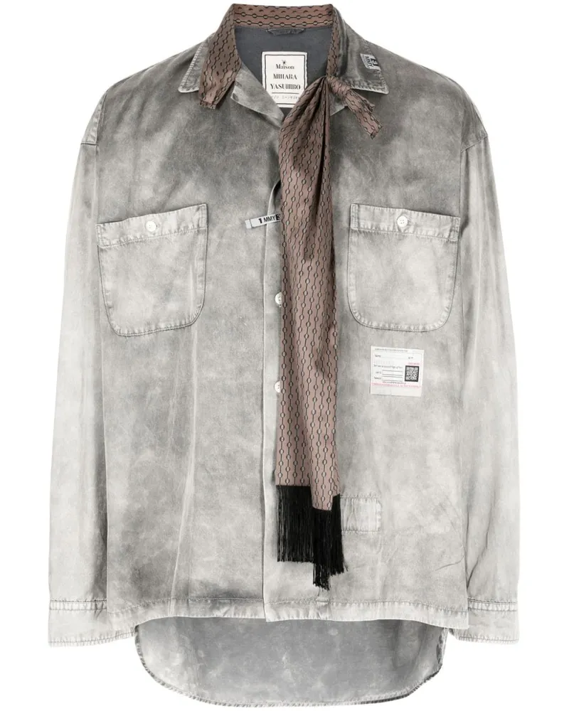 MIHARAYASUHIRO Hemd in Distressed-Optik mit Schaldetail - Grau Grau