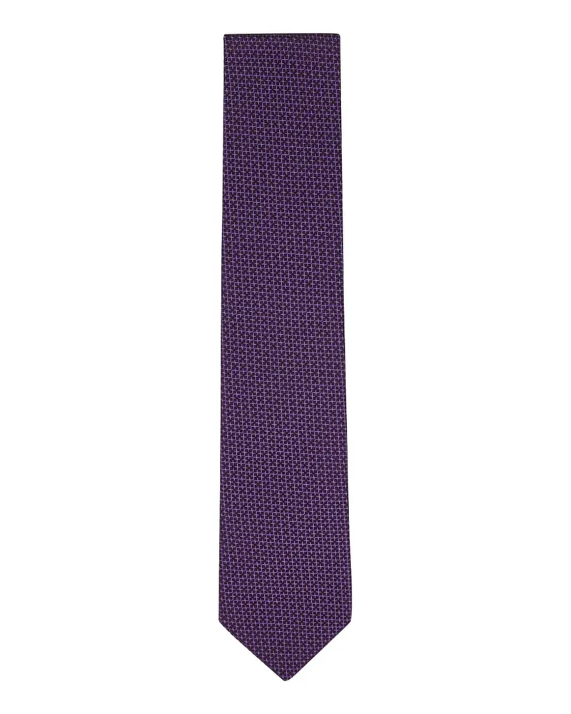 Canali geometric-pattern silk tie - Violett Violett