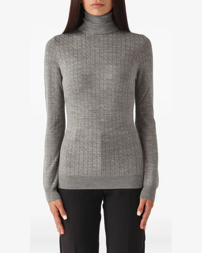 Elisabetta Franchi Strukturierter Strick mit Rollkragen - Grau Grau