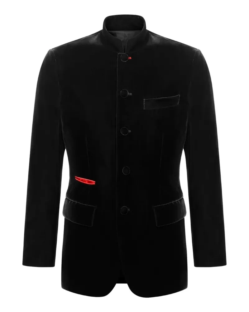 Shanghai Tang velvet five-button jacket - Schwarz Schwarz