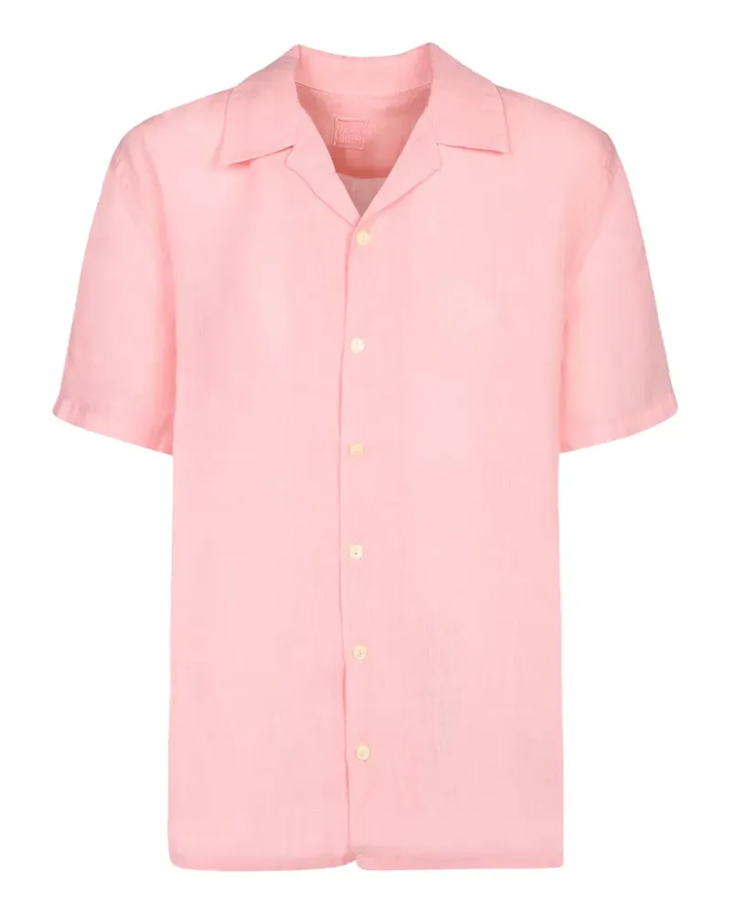 120% Lino Hemd mit Cuban-Kragen - Rosa Rosa