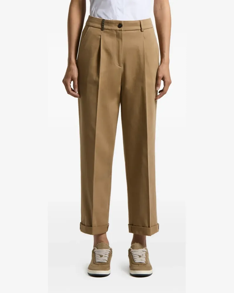 Peserico Hose mit Bundfalten - Braun Braun