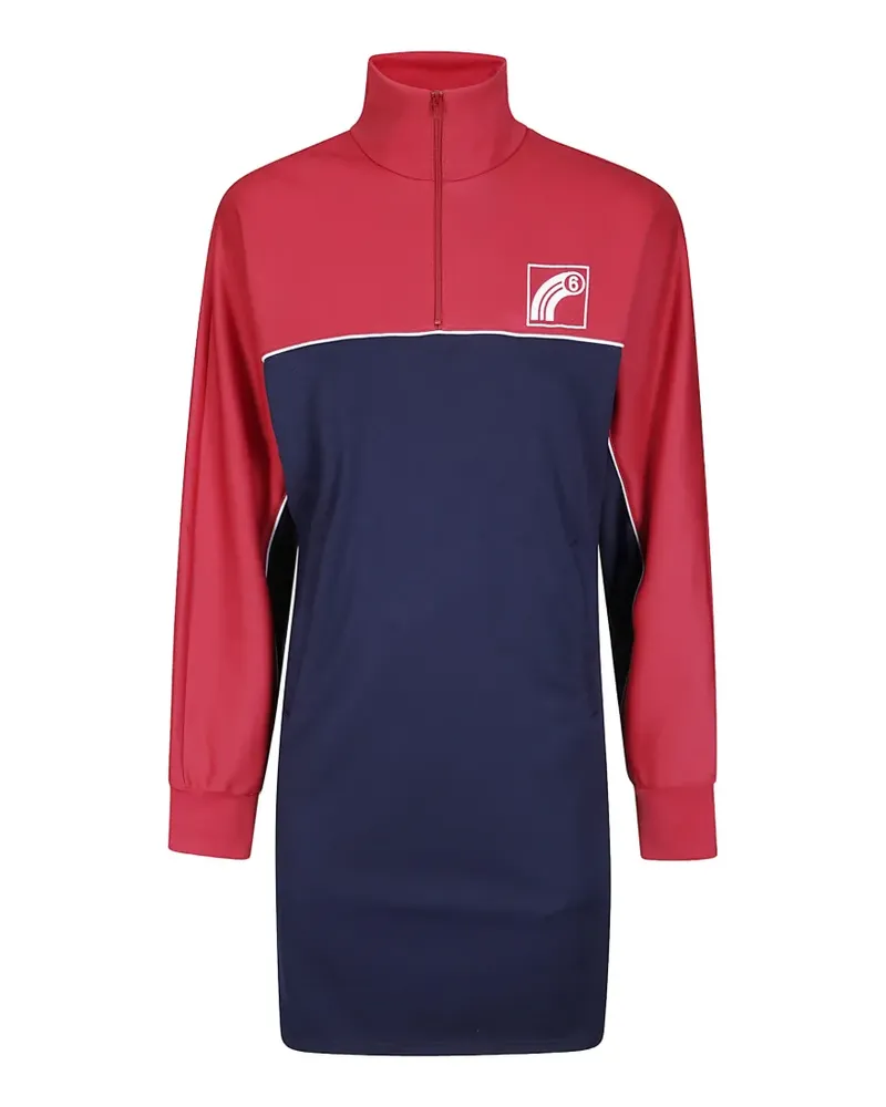Maison Margiela logo-print mini dress - Blau Blau