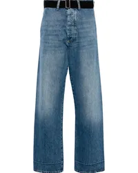 PLAN C Weite High-Rise-Jeans Blau