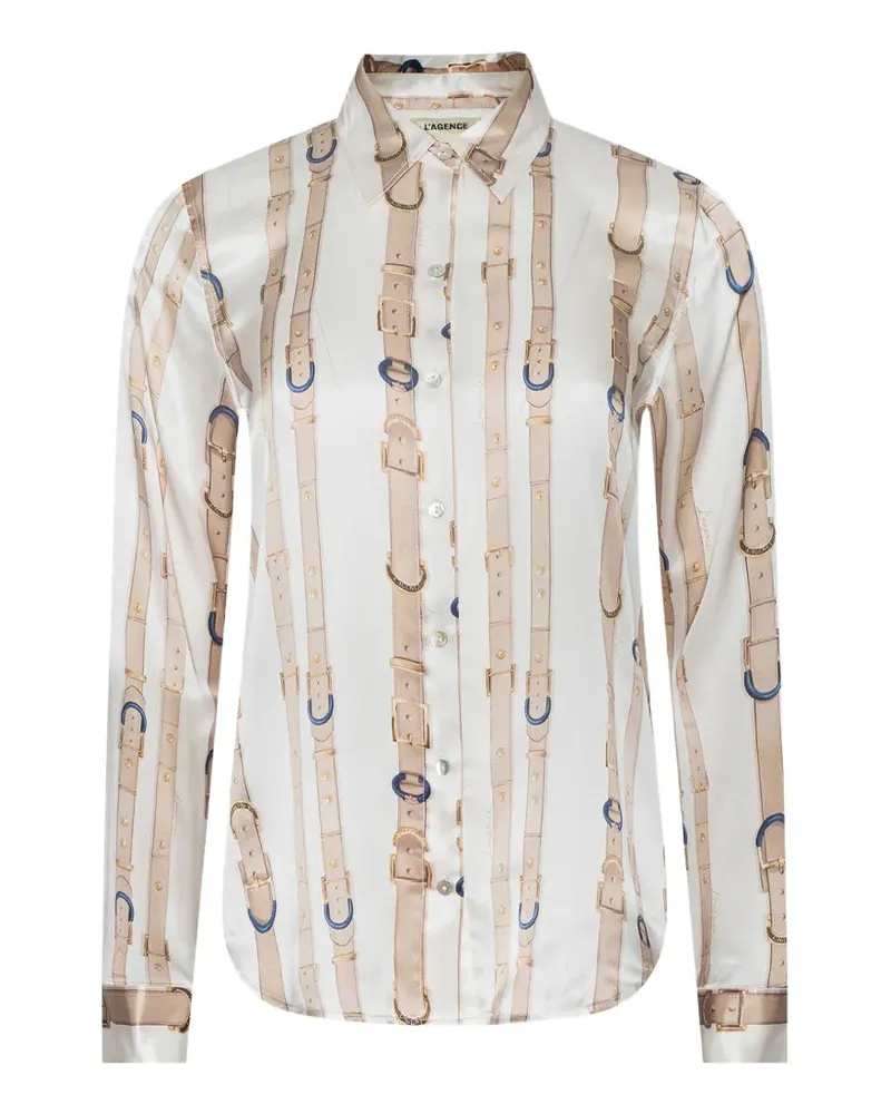 L'Agence Tyler Bluse mit Print - Nude Nude