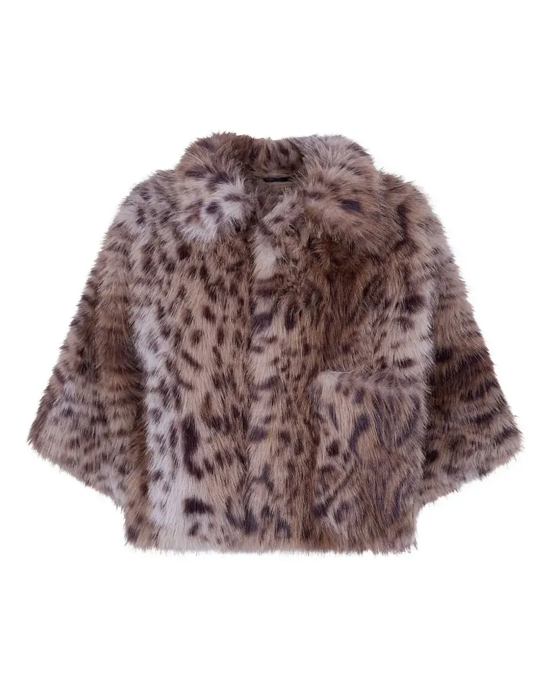 Liviana Conti lynx-motif faux-fur coat - Braun Braun