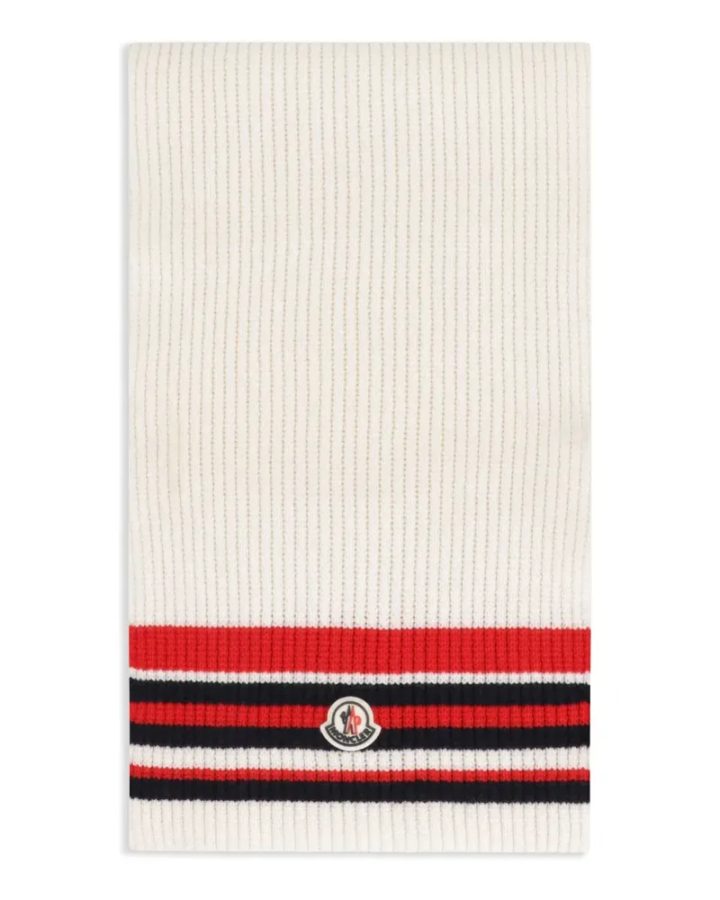 Moncler Schal mit Logo - Weiß Weiß