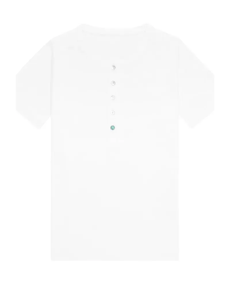 Fortela Coralie mother-of-pearl button T-shirt - Weiß Weiß