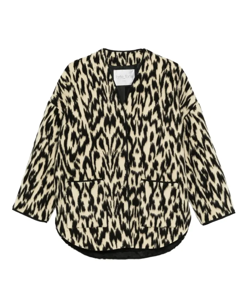 forte_forte Mantel mit Animal-Print - Nude Nude