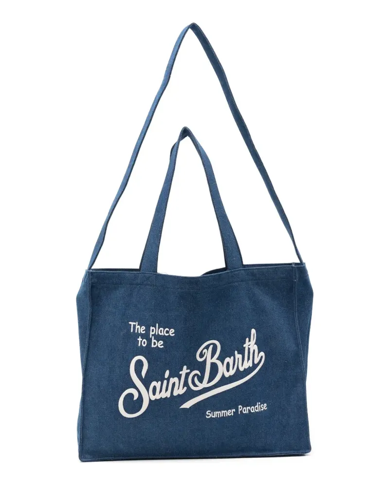 MC2 Saint Barth Schultertasche mit Logo-Print - Blau Blau