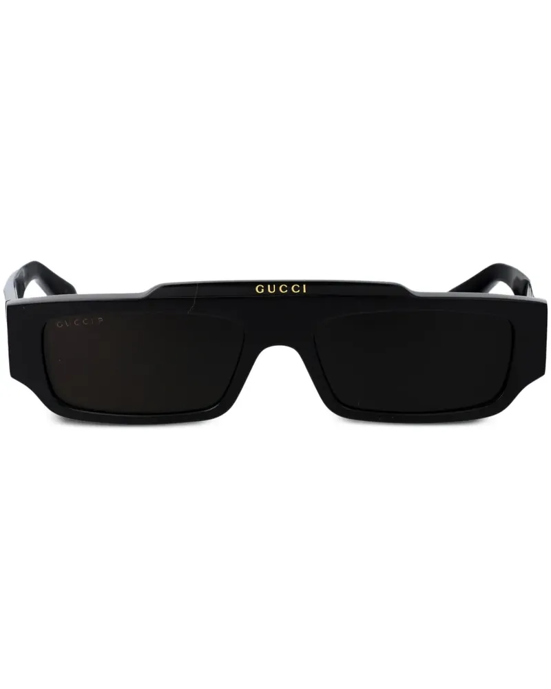Gucci Sonnenbrille mit eckigem Gestell - Schwarz Schwarz
