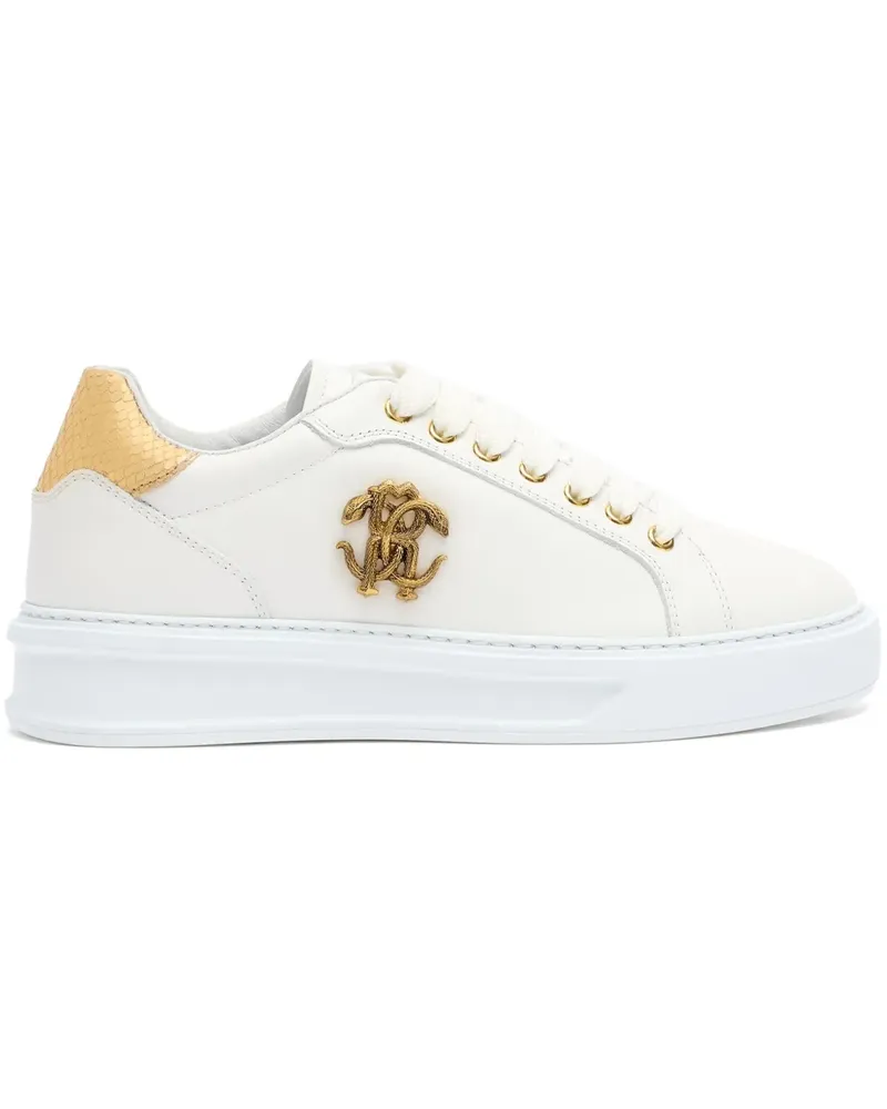 Roberto Cavalli Sneakers mit Logo-Schild - Weiß Weiß