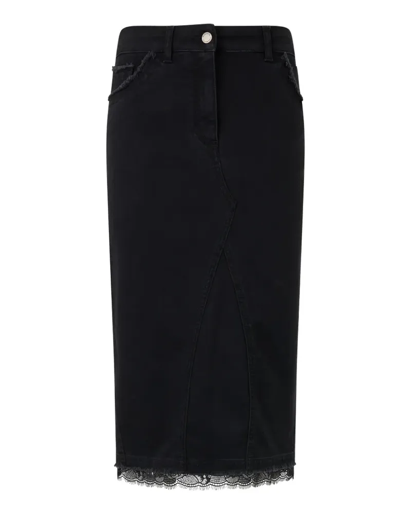 Alberta Ferretti Midirock mit Spitzensaum - Schwarz Schwarz