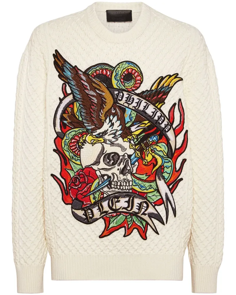 Philipp Plein Pullover mit Tattoo-Print - Weiß Weiß