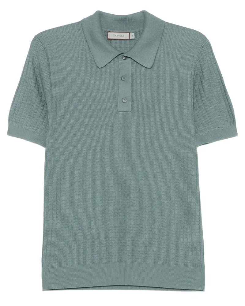 Canali Gestricktes Poloshirt - Grün Grün