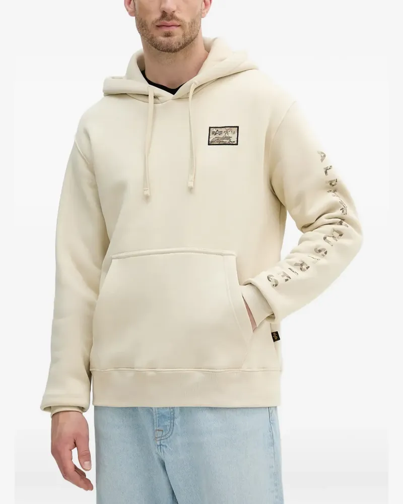 Alpha Industries logo-patch hoodie - Nude Nude