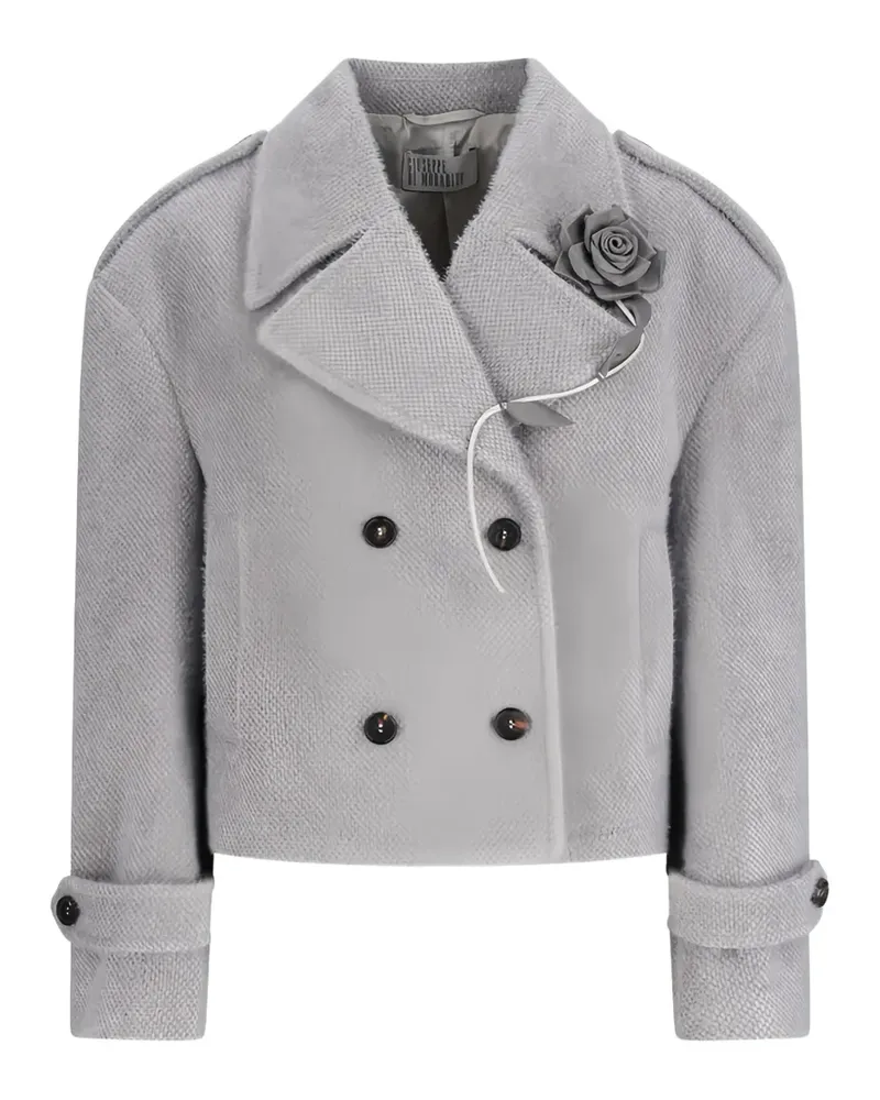 Giuseppe di Morabito Doppelreihige Jacke mit Blumendetail - Grau Grau