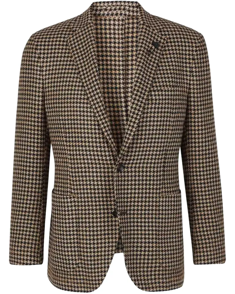 LARDINI Sakko mit Hahnentrittmuster - Braun Braun