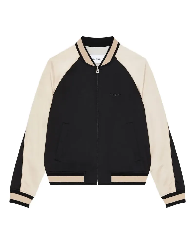 Givenchy logo-embroidered bomber jacket - Schwarz Schwarz