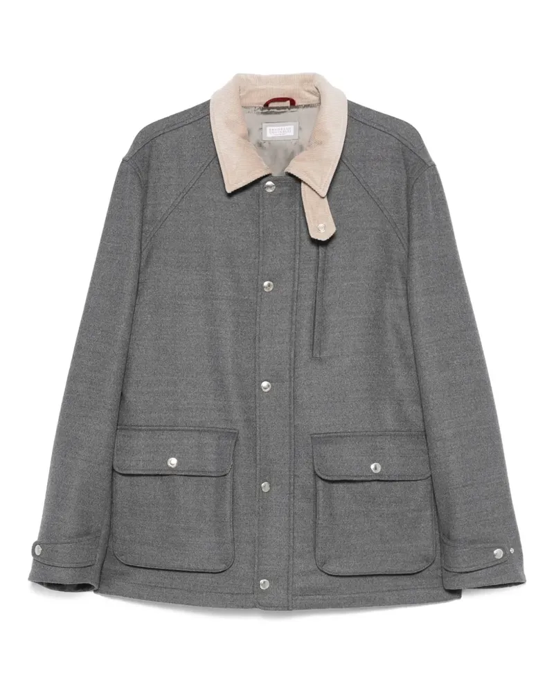 Brunello Cucinelli Jacke mit Kontrastkragen - Grau Grau