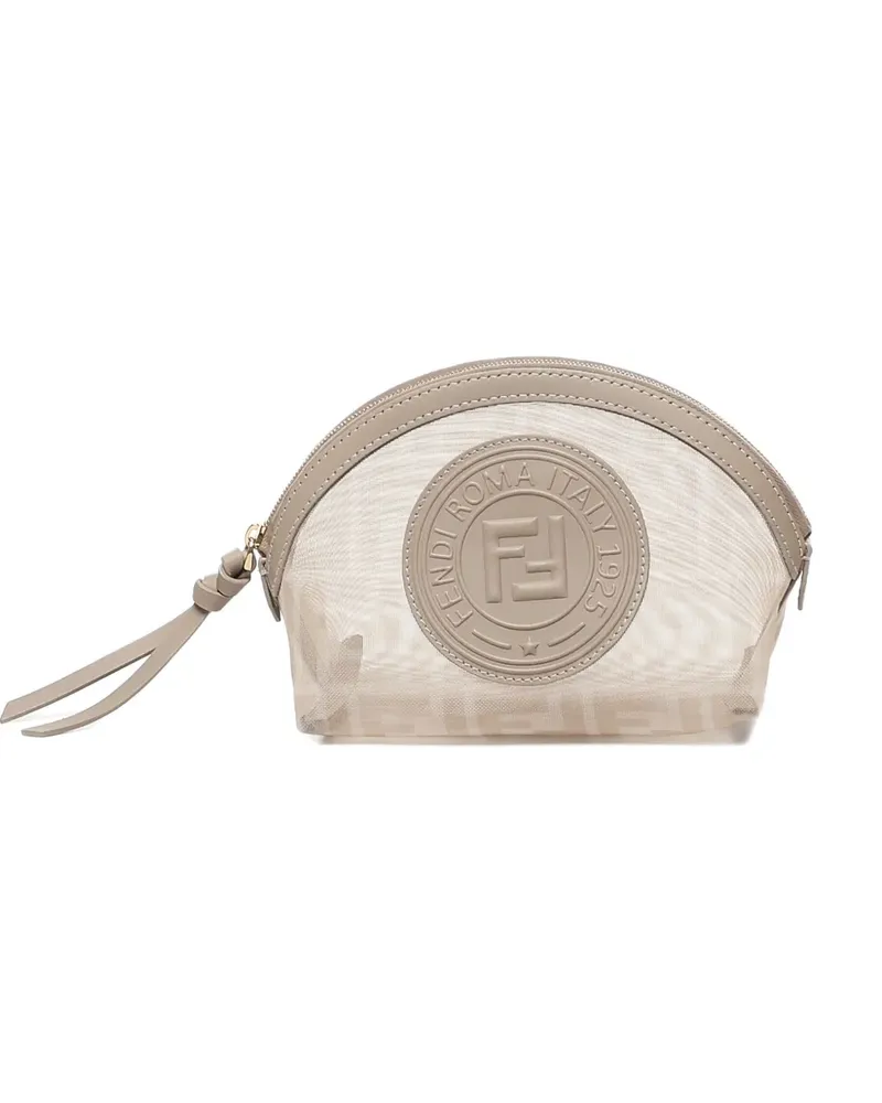 Fendi Mesh-Kosmetiktasche mit FF - Nude Nude