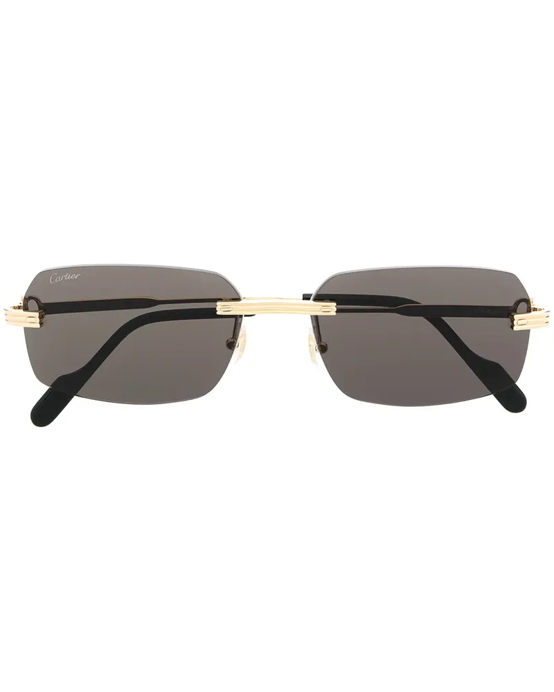 Cartier Sonnenbrille mit eckigem Gestell - Gold Gold