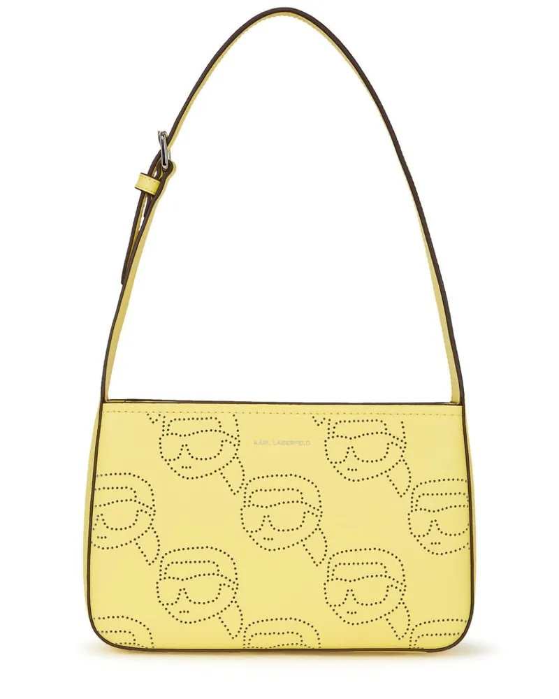 Karl Lagerfeld Perforierte Ikonik Schultertasche - Gelb Gelb