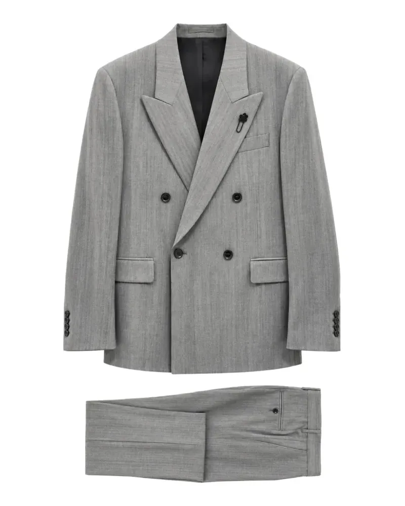 LARDINI Doppelreihiger Anzug mit Muster - Grau Grau