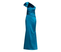 One-Shoulder-Kleid mit Knoten - Blau