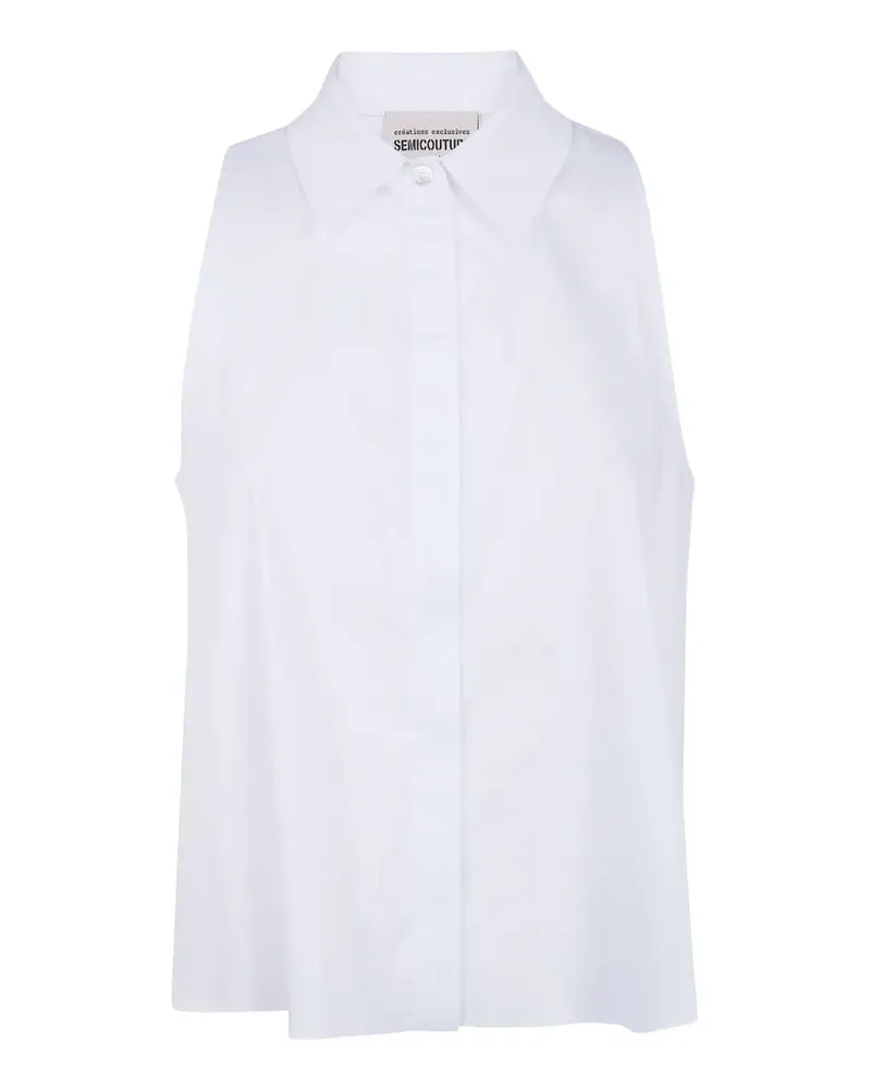 Semicouture Quanta sleeveless box-pleat shirt - Weiß Weiß