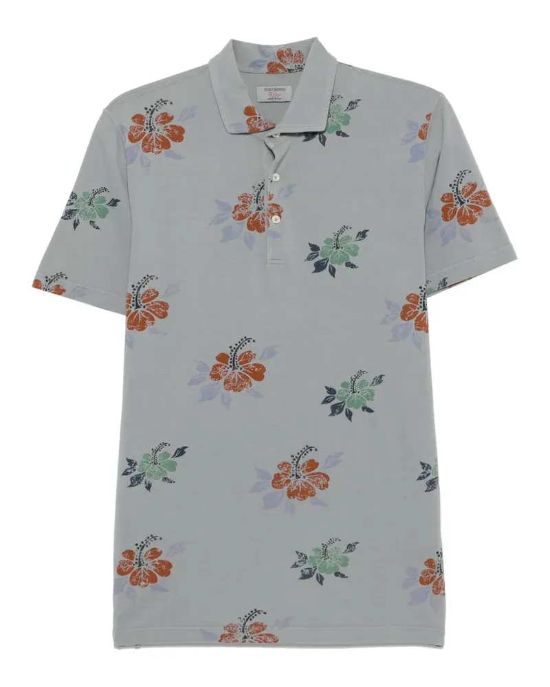 Gran Sasso floral-print polo shirt - Grau Grau