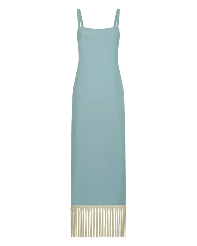 Taller Marmo Palermo Midikleid mit Fransen - Blau Blau