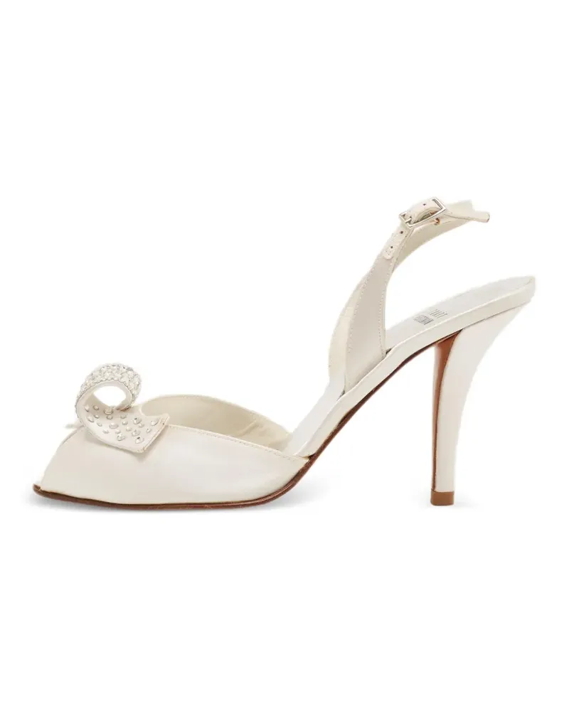 Stuart Weitzman Slingback-Sandalen mit Kristallen - Nude Nude