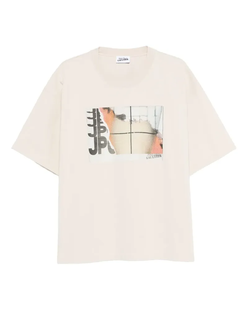 Jean Paul Gaultier graphic-print T-shirt - Nude Nude